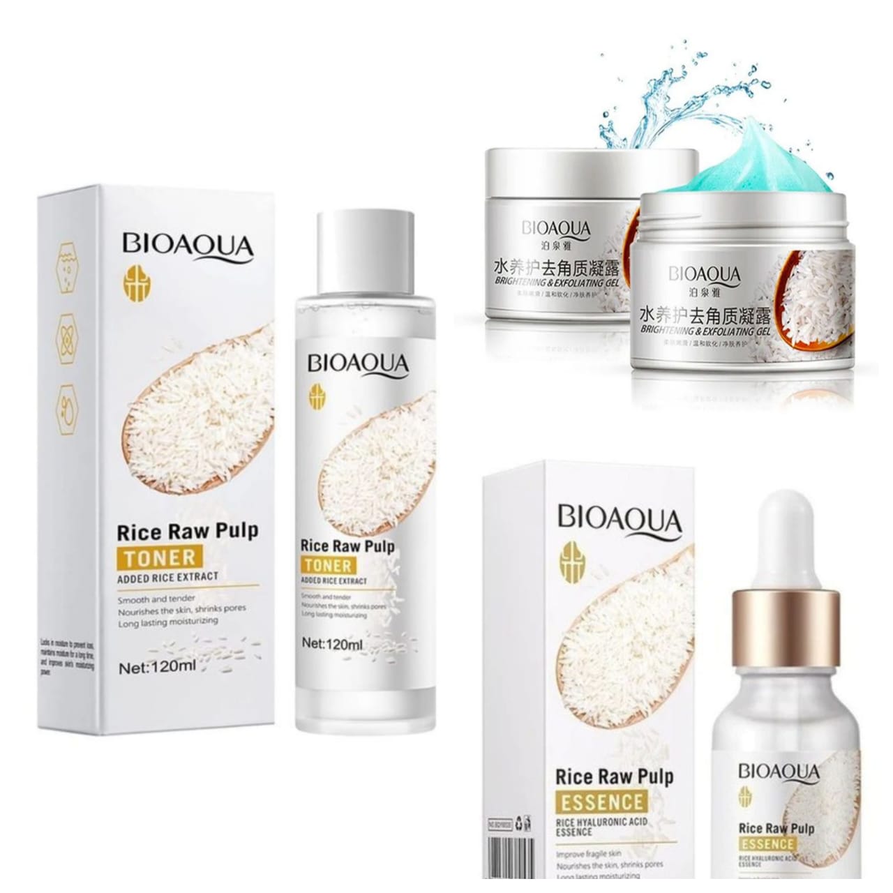 3 in 1 Bioaqua whitening rice kit