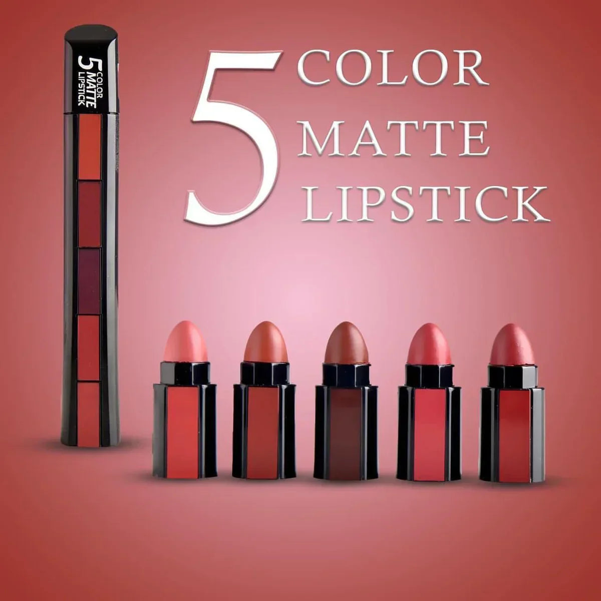 Matte 5-color Lipstick