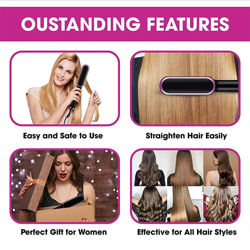 Electric Hair Straightening Brush (random Color)