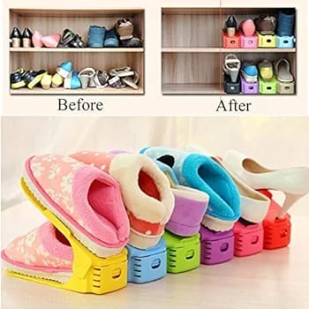 Pack Of 2 Double Layer Shoe Rack